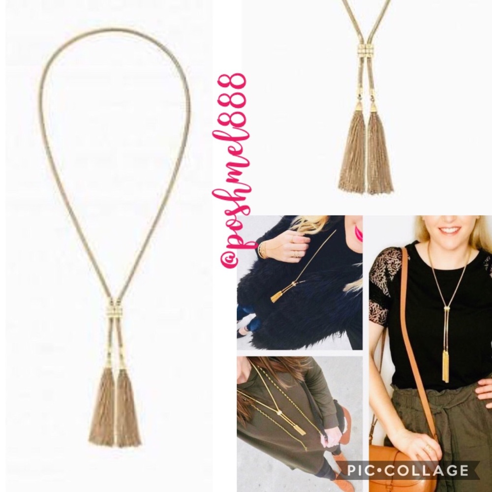 Stella and Dot | Vintage Gold Jacqueline Adjustable Slide Tassel Necklace